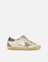 Golden Goose Super-star Glitter-heel Leather Sneakers In White