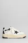 Golden Goose Forty2 Leather Sneakers With Black Star And Heel Tab Shoes In White