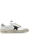 Golden Goose Mens Stardan In White Nappa With Croc-print Leather Star And Gray Heel Tab In White/beige/grey/black