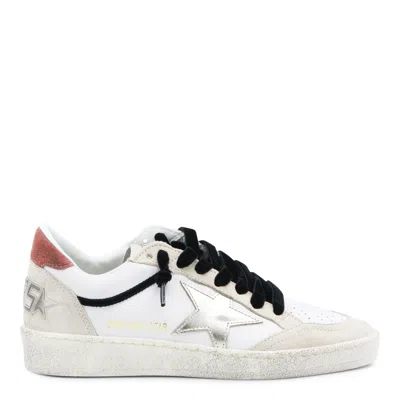 Golden Goose Ball Star Leather Upper Suede Toe And Spur Laminated Star Waxed Suede Heel Sneakers White