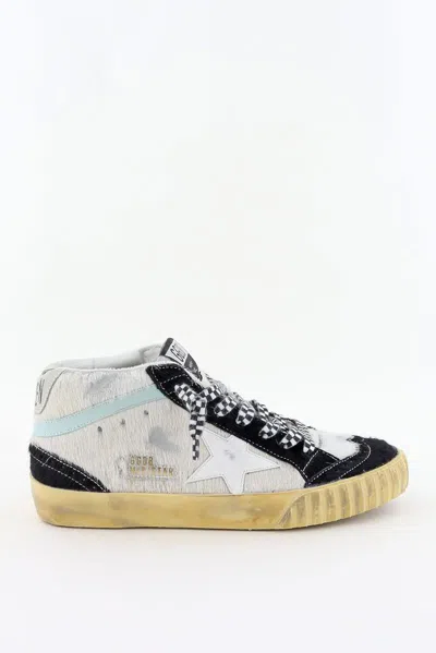 Golden Goose Sneakers In White/black/aquamarine/ice