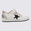 Golden Goose Ballstar Leather Upper And Toe Glitter Star And Heel Suede Spur Shoes