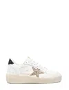 Golden Goose Women's Ball Star 2 Sneakers With Gold Glitter Star And Black Glitter Heel Tab In White