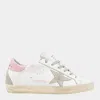 Golden Goose Super-star Sneakers In Nappa Leather With Suede Star And Pink Leather Heel Tab Shoes In Multi