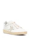 Golden Goose Ball Star Leather Sneakers In Whiteicesilver