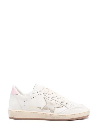 Golden Goose Sneakers In White/platinum/pink