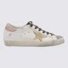 Golden Goose Super-star Glitter Leather Sneakers In White/platinum/yellow/pink