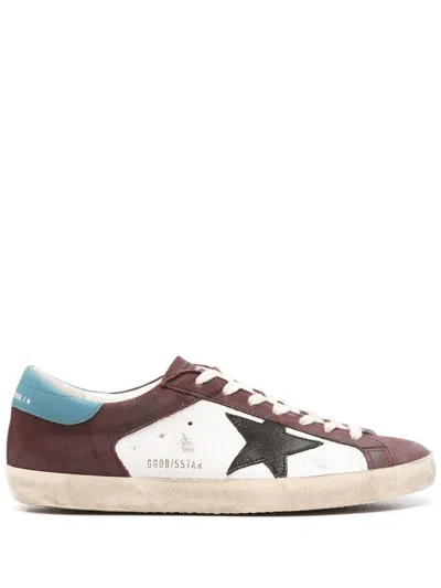 Golden Goose Super Star Double Quarter Leather Sneakers In Blanco