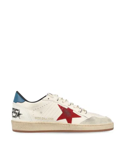 Golden Goose Sneakers In White/red/ice/oceocean Blue