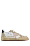 Golden Goose Ball Star Low-top Leather Sneakers With Used Effect In Whiteseedpearllightpinkblack