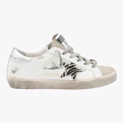GOLDEN GOOSE GOLDEN GOOSE WHITE AND BLACK LEATHER SUPER STAR SNEAKERS
