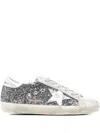 Golden Goose Super-star In Leather With Silver Glitter In Multi