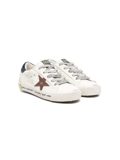 Golden Goose Sneakers With Denim Heel In Bianco