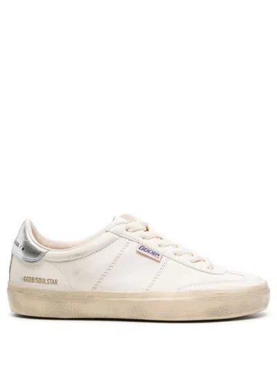 GOLDEN GOOSE GOLDEN GOOSE WHITE SNEAKERS WITH METALLIC ACCENTS