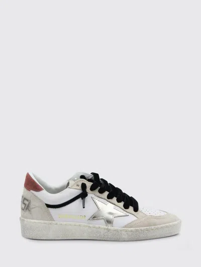 Golden Goose Ball Star Leather Upper Suede Toe And Spur Laminated Star Waxed Suede Heel Sneakers White