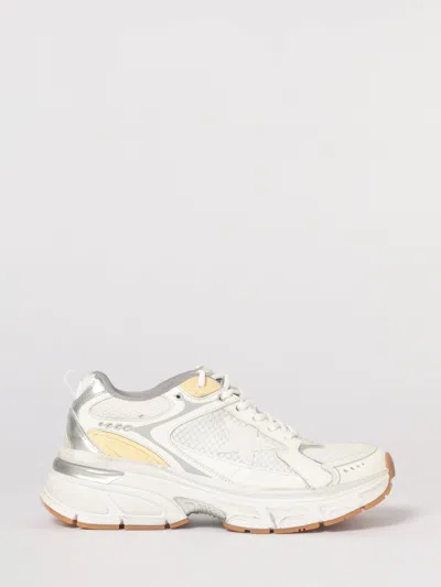 Golden Goose Lightstar Net Mixed Leather Runner Sneakers In White