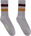 Golden Goose Socks High Rib In Melange Grey Orange Red Yellow Fluo
