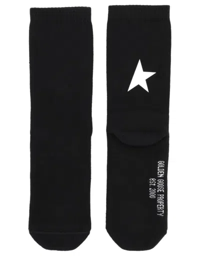 Golden Goose Socks With Logo In Black