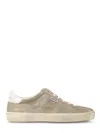 Golden Goose Soft Suede Lace-up Sneakers With Subtle Branding In Green
