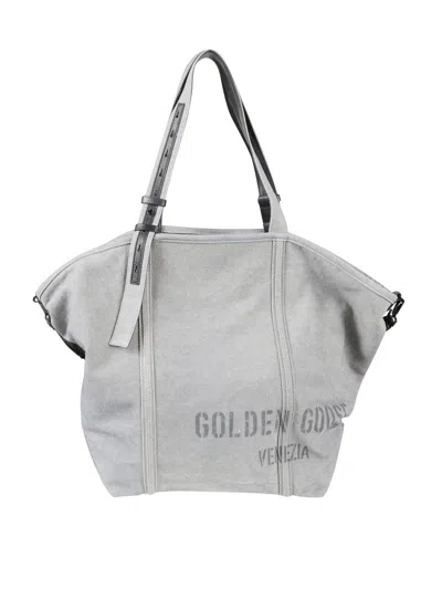 Golden Goose Soft Textured Grey Shoulder Bag With Versatile Carrying Options In Gray