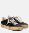 Golden Goose Velvet Upper Suede Hf Tongue Leather Heel In Dark Grey/milk