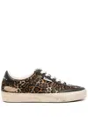 Golden Goose Soul Star Sneakers In Leopard-print Pony Skin With Black Nappa Leather Heel Tab And Inserts