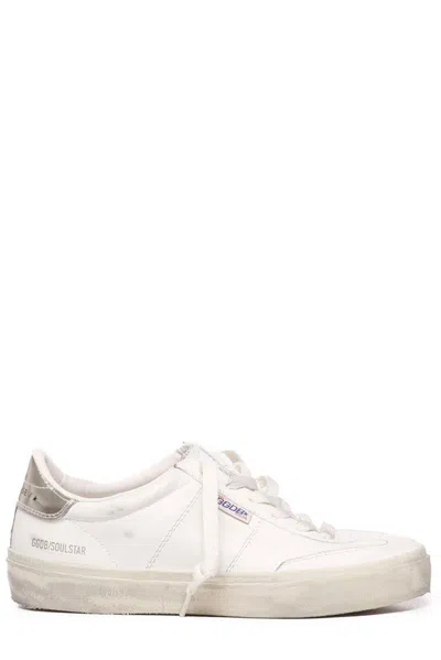 Golden Goose Soul-star Leather Sneakers In White Platinum