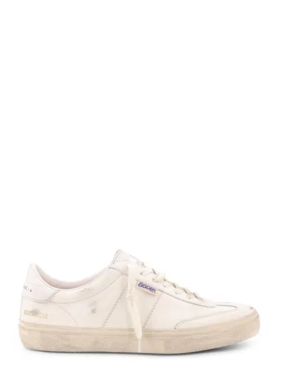 Golden Goose Soul Star Leather Low-top Sneakers With Used Effect In White