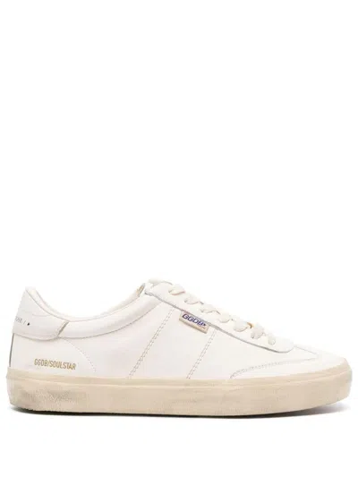 Golden Goose Soul-star Leather Sneakers In White/milk