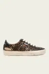 Golden Goose Soul-star Distressed Leather-trimmed Leopard-print Calf Hair Sneakers