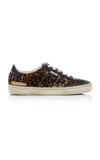 Golden Goose Soul-star Distressed Leather-trimmed Leopard-print Calf Hair Sneakers In Animal