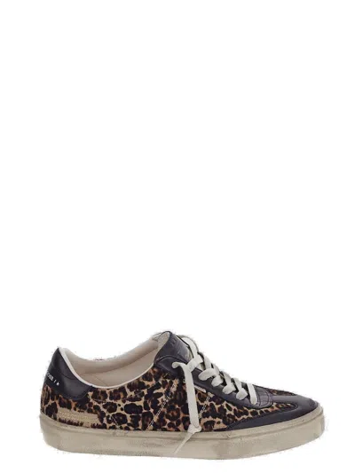 Golden Goose Soul Star Leopard Printed Sneakers In Brown