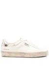 Golden Goose Soul Star Low-top Leather Sneakers With Used Effect In 10847 White/platinum