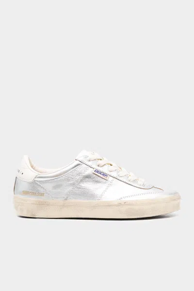 Golden Goose Soul-star Silver Metallic Leather Sneaker In Silver  White  & Milk