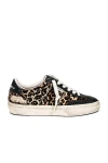 Golden Goose Soul-star Distressed Leather-trimmed Leopard-print Calf Hair Sneakers In Beige Brown Black Leopard & Black