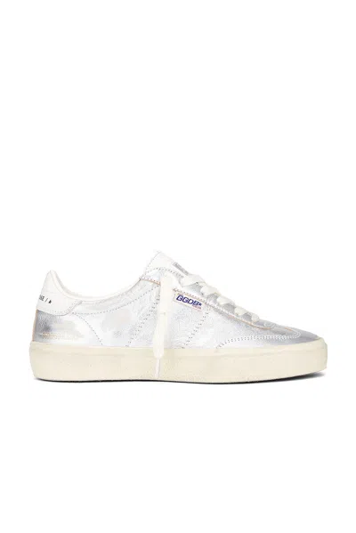 Golden Goose Soul-star Metallic Leather Sneakers In Silver