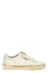 Golden Goose 'soulstar' White Low Top Sneakers With Logo Patch On The Tongue And Logo Lettering On Side And Heel