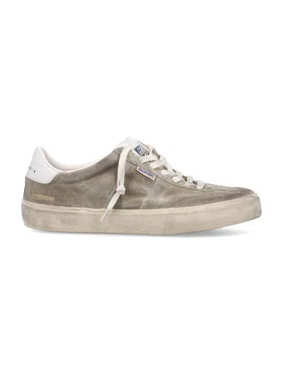 Golden Goose Soul-star Distressed Leather-trimmed Suede Sneakers In Brown