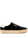 Golden Goose Men Soul-star Leather Sneakers In Black