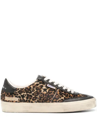 Golden Goose Soul-star Leather Sneakers In Animal Print