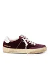 Golden Goose Soul-star Distressed Suede And Leather-trimmed Velvet Sneakers In Dark Red