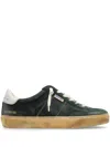 Golden Goose Soul-star Leather-trimmed Suede Sneakers In Green