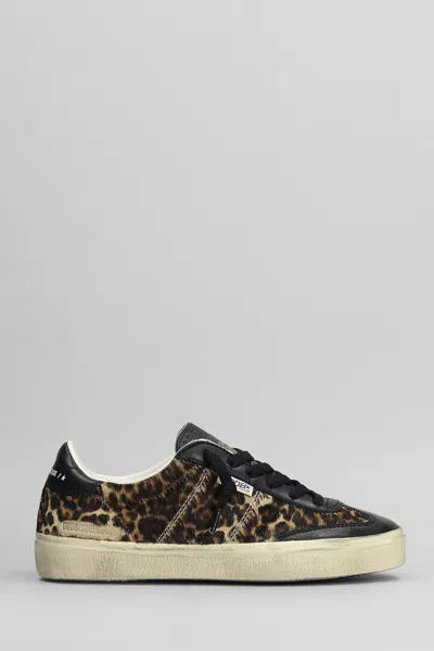 Golden Goose Soul Star Sneakers In Leopard-print Pony Skin With Black Nappa Leather Heel Tab And Ins In Animal Print