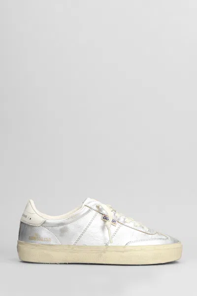 Golden Goose Womens Silver Com Soulstar 70192 Logo-print Leather Low-top Trainers