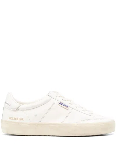 Golden Goose Soul Star Sneakers In White Nappa With White Leather Heel Tab In Neutral