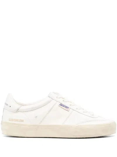 Golden Goose Soul Star Sneakers In White Nappa With White Leather Heel Tab Shoes