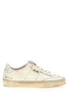 Golden Goose Soulstar White Low Top Sneakers With Logo Patch On The Tongue And Logo Lettering On Side And Heel In In White
