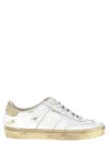 Golden Goose Minimalist White Leather Sneakers With Textured Heel In White