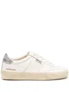 Golden Goose Soul Star Distressed Leather Sneakers With Glittered Heel Tab Shoes In White