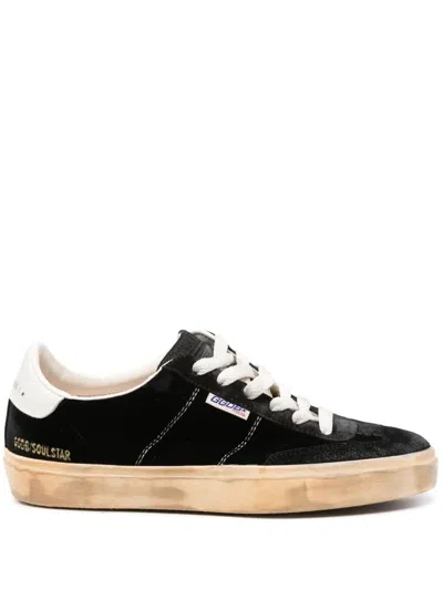 Golden Goose Soul-star Suede Leather Sneakers In Black